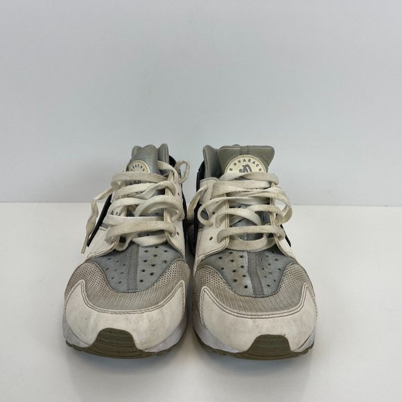 Nike Air Huarache Shoes Leather White Wolf Grey Mens Size 10 - Picture 2 of 6